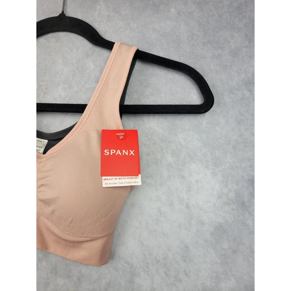 SPANX Breast of Both Worlds Reversible Tank Comfort Bra Nude‎ Grey XS NEW